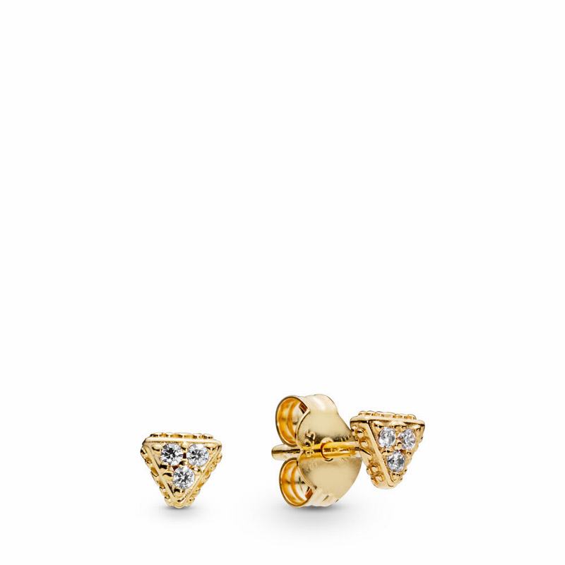 Pandora Shine™ Sparkling Triangles Stud Earrings - 18ct Gold Plated/Cubic Zirconia - Canada | FN6738